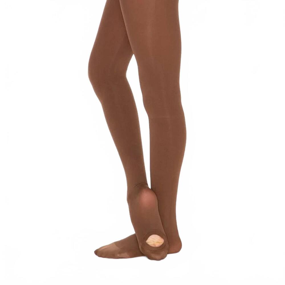 NEW RUSSIAN POINTE kids' convertible seamless toe tight in hazelnut